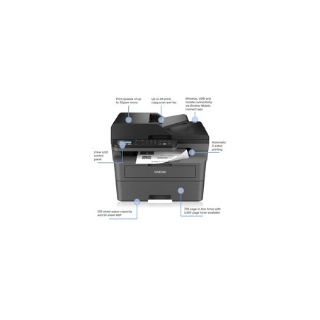 Brother MFC-L2800DW Multifunktionsprinter Laser A4 1200 x 1200 dpi 32 sider pr. minut Wi-Fi